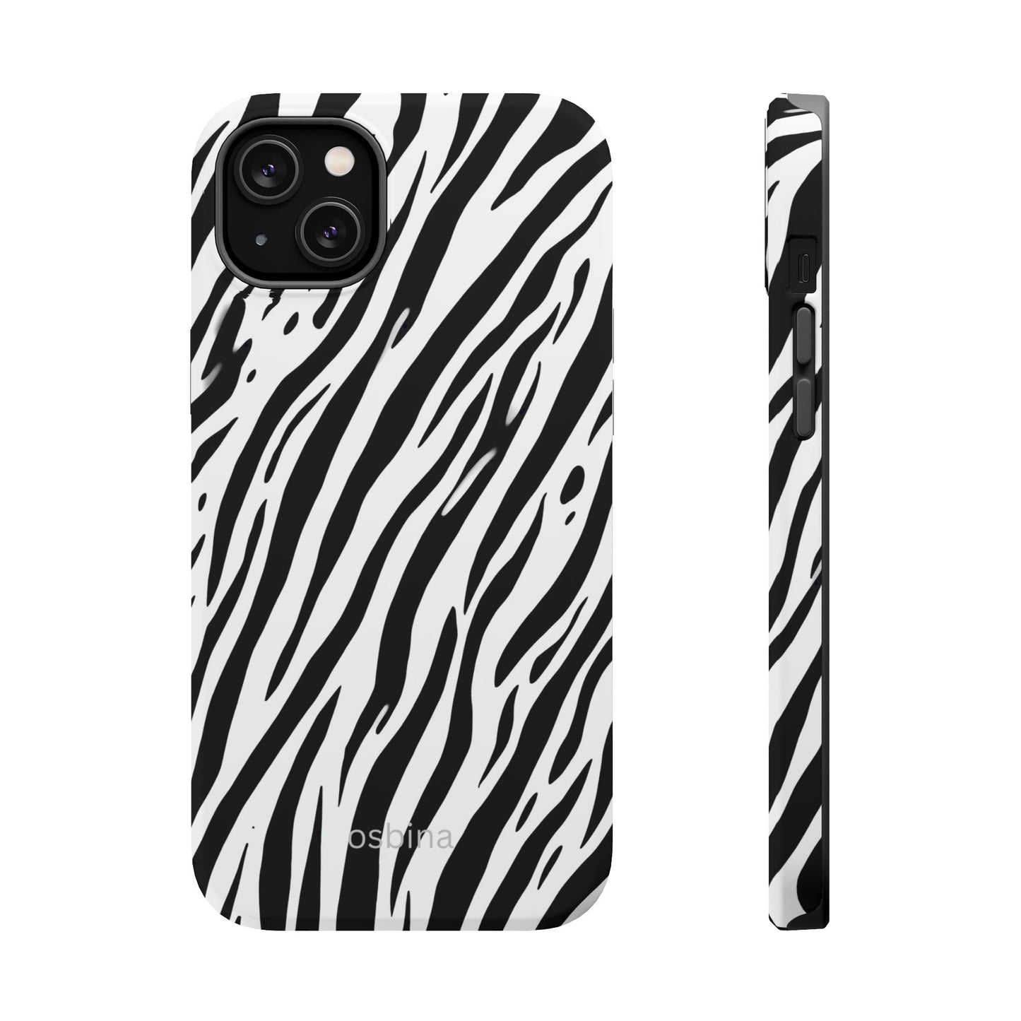osbina | MagSafe Compatible for iPhone | The Bengal Bold Stripe Case in White + Black | The Season Collective