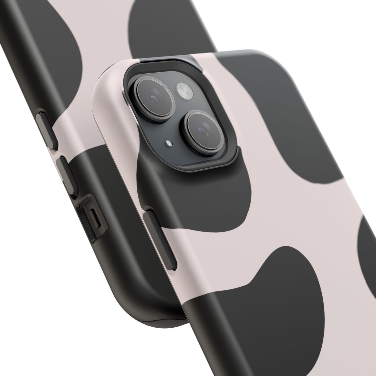 osbina | MagSafe compatible for iPhone | Prairie Chic Pink & Black Cow Print Phone Case | Modern Muse Collection