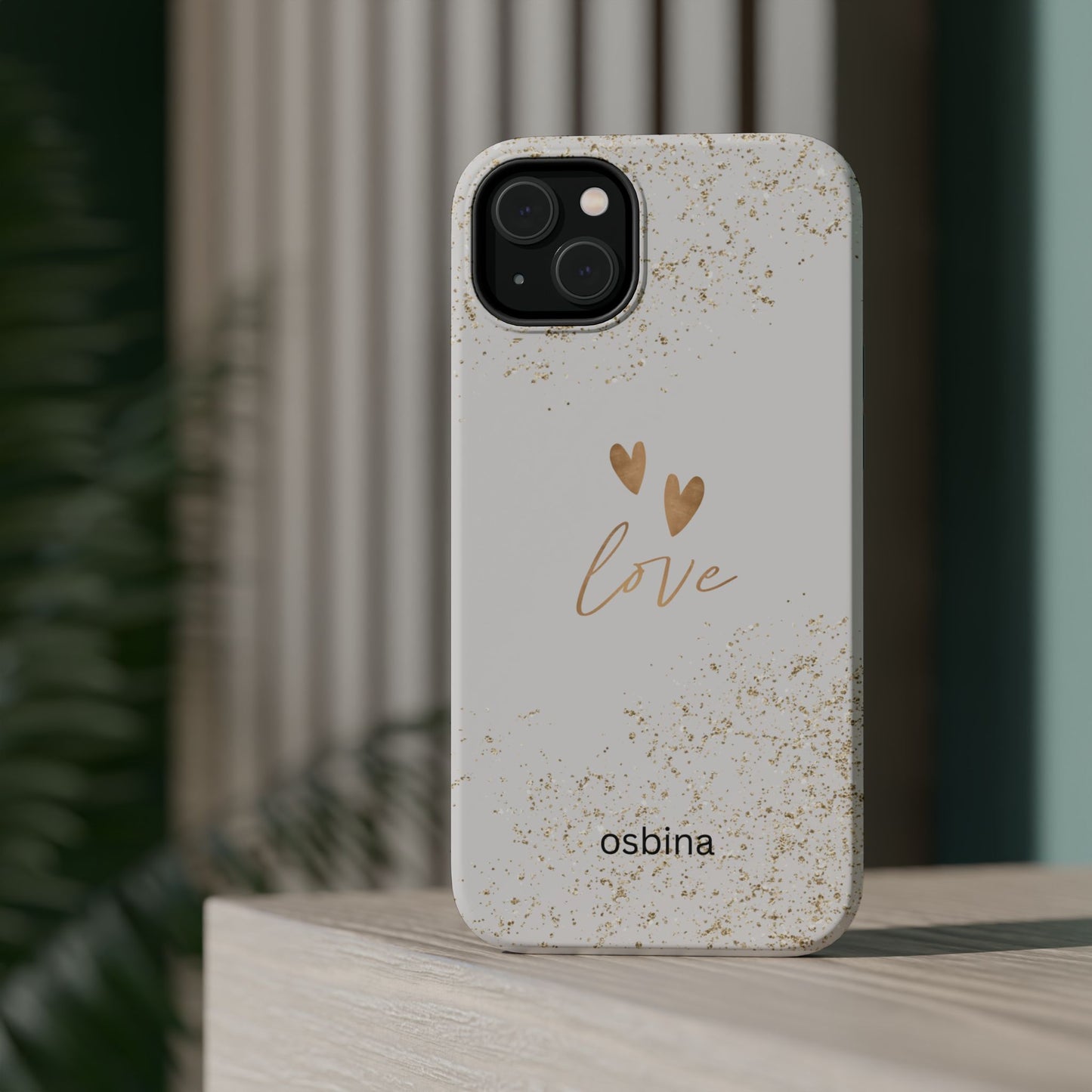osbina | MagSafe compatible for iPhone | Golden Amour Phone Case | Modern Muse Collection