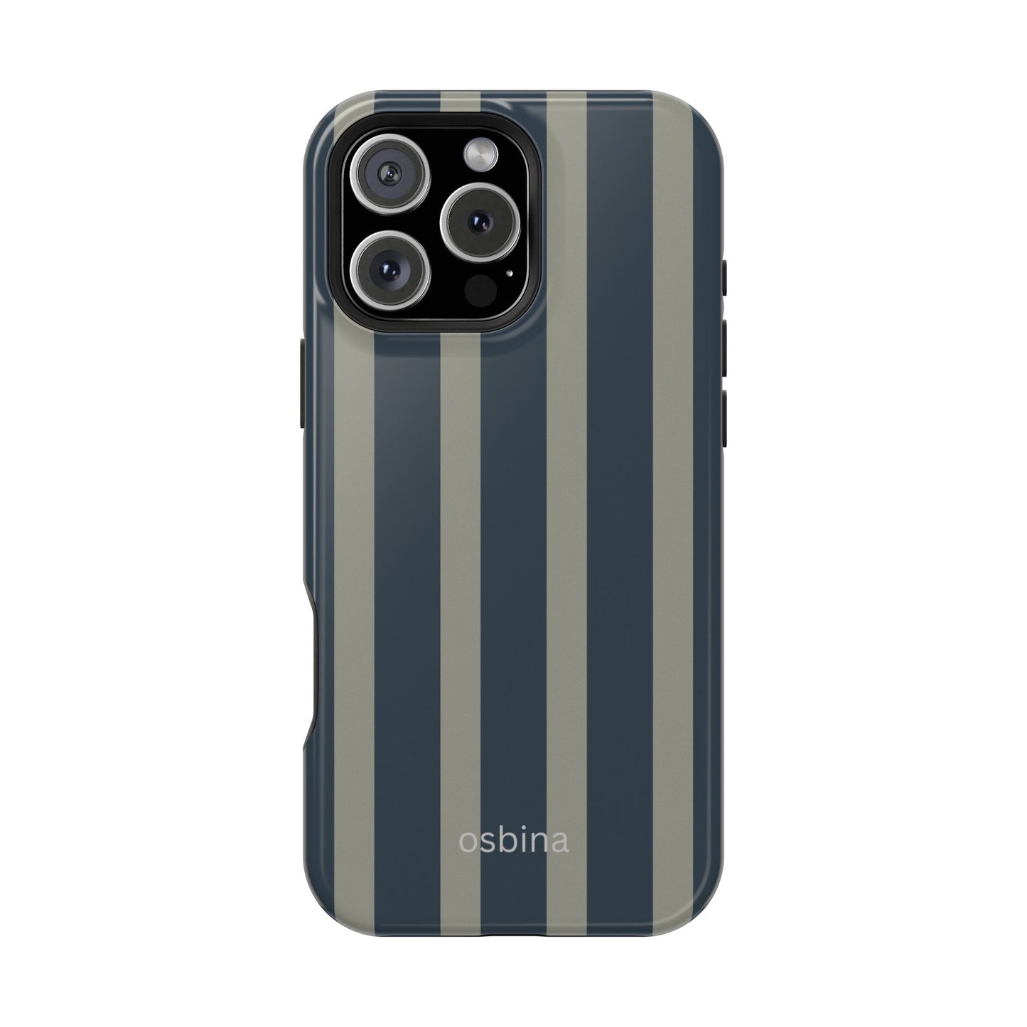 osbina | MagSafe compatible for iPhone | Grayhaven Navy & Gray Sophisticated Phone Case | Modern Muse Collection