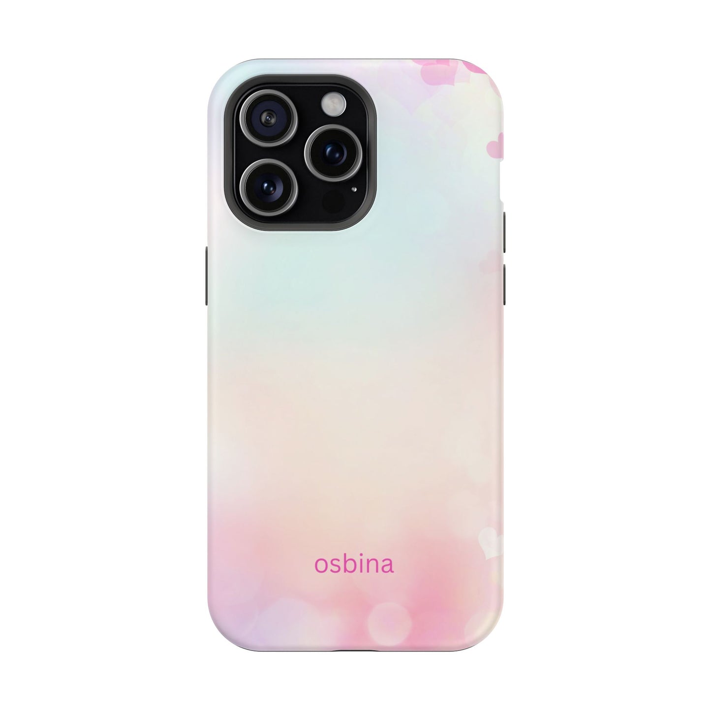 osbina | MagSafe compatible for iPhone | The Cotton Candy Hearts Case | YAYOU Collection Supporting Shine Like Sable