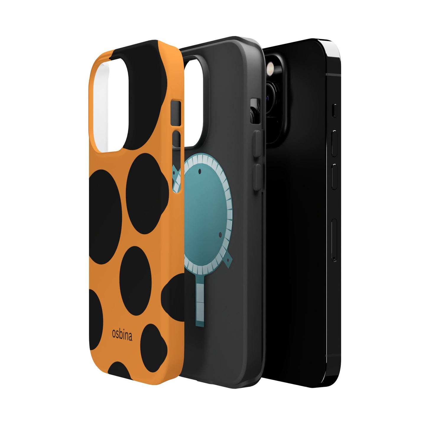 osbina | MagSafe Compatible for iPhone | The Bubble Statement Case in Orange + Black | The Season Collective