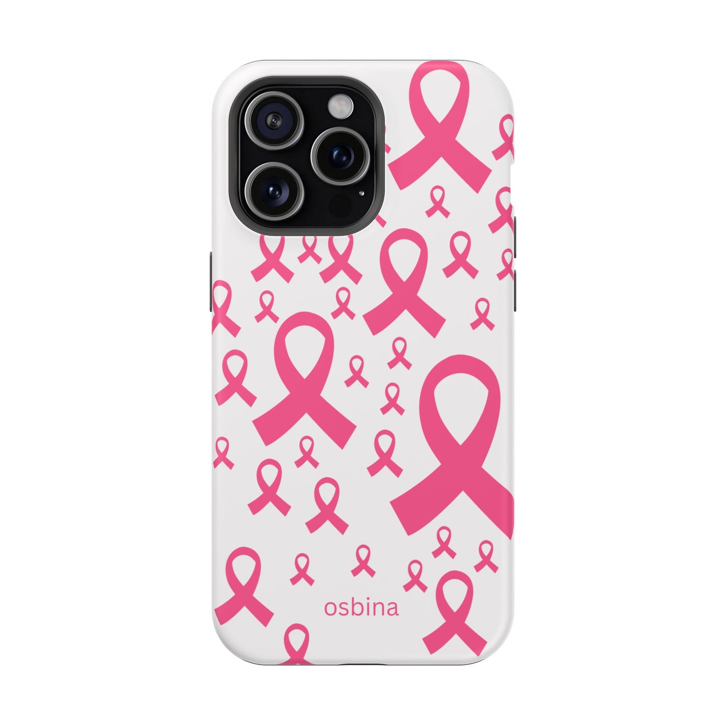 osbina | MagSafe compatible for iPhone | Limited Edition Strength in Ribbons Case in Light Pink + Soft Pink + Hot Pink | The Pink October Collection | Inspired By