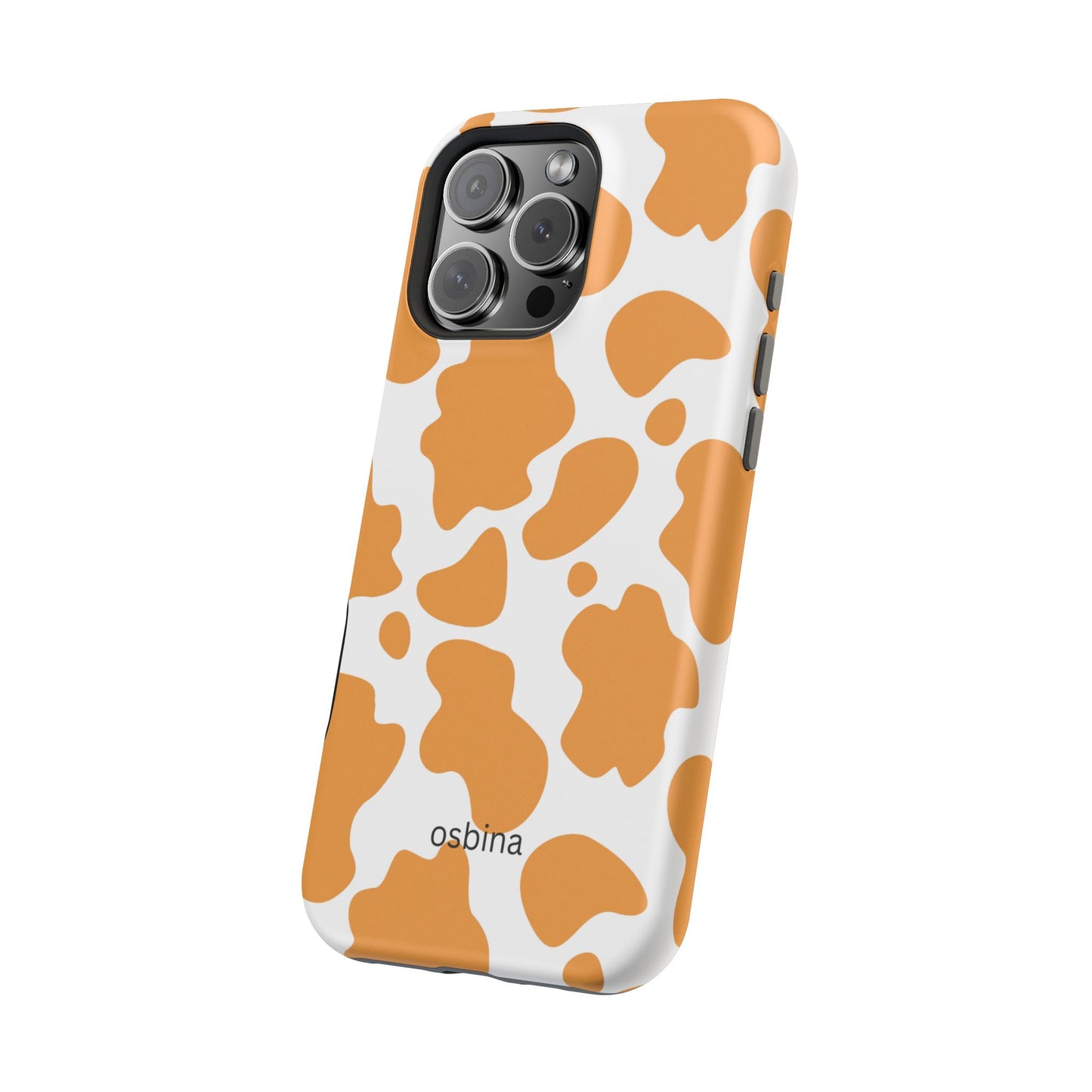 osbina | MagSafe Compatible for iPhone | Holy Cow, It’s Chic — The Orange Cow Print Case | The Season Collective