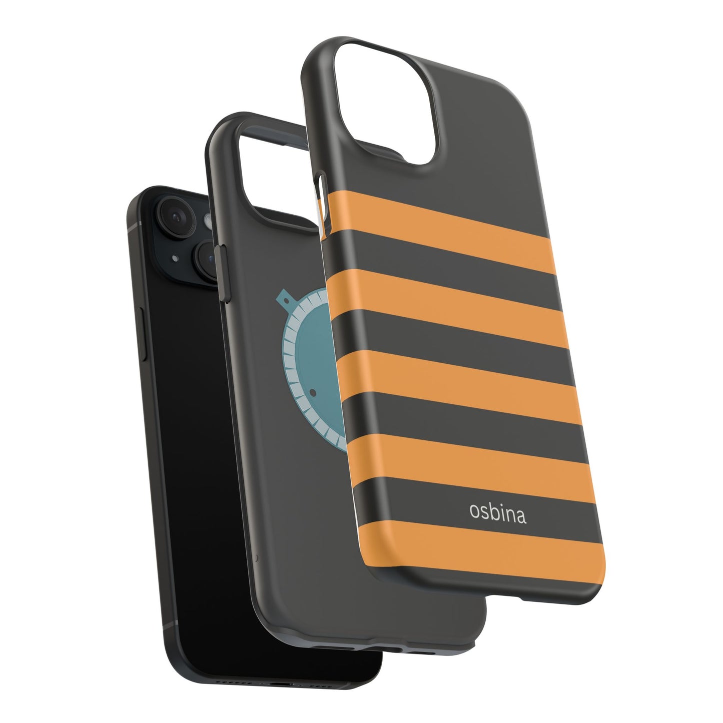 osbina | MagSafe Compatible for iPhone | The Horizon Stripe Case in Black + Orange | The Season Collective