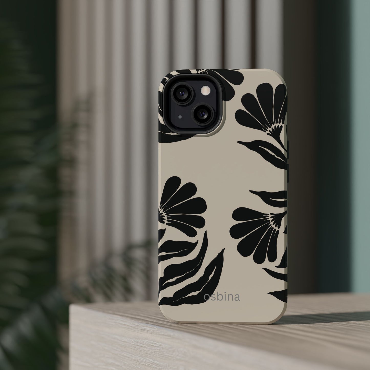 osbina | MagSafe compatible for iPhone | Obsidian Bloom Flower Phone Case | Modern Muse Collection