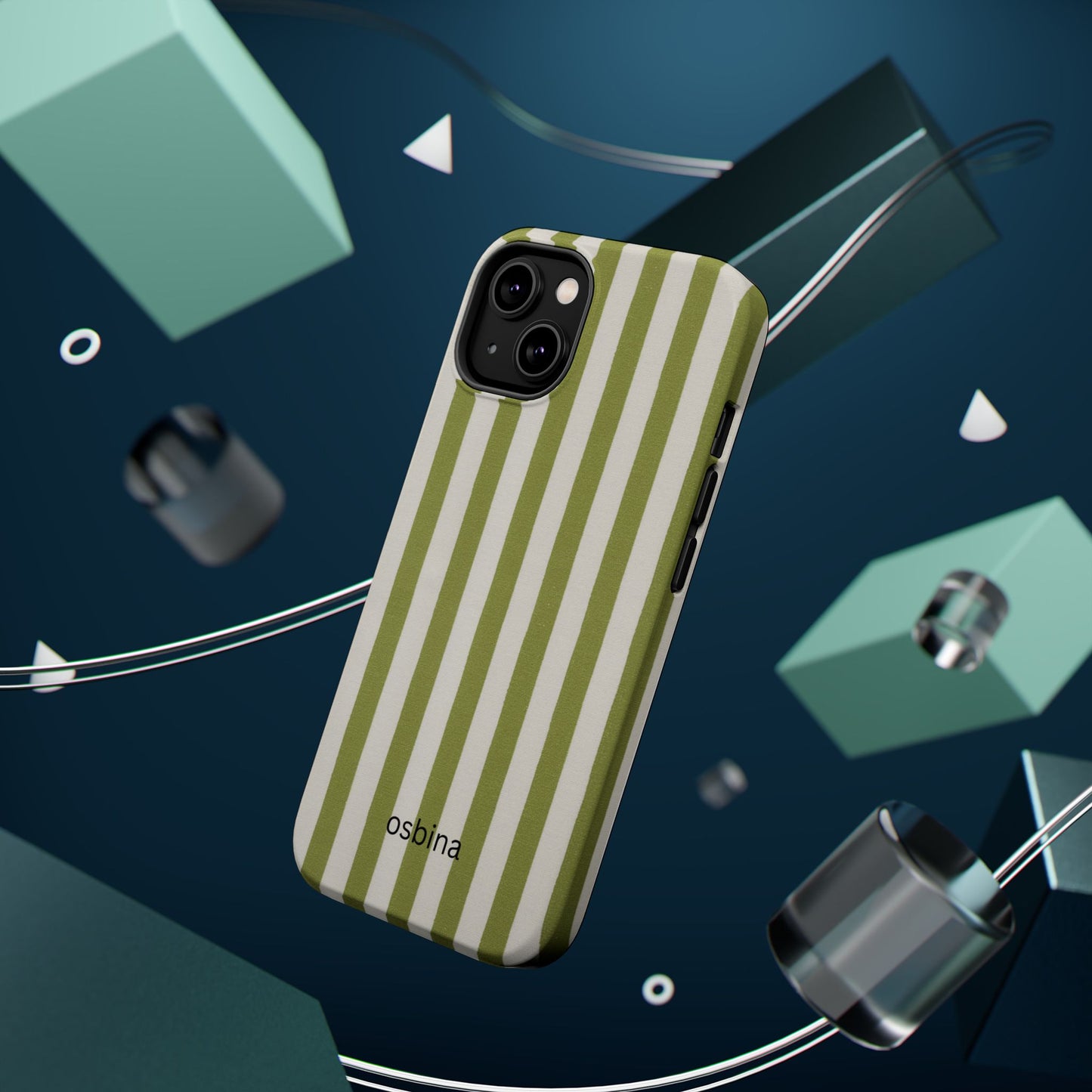 osbina | MagSafe compatible for iPhone | Verde Stripe Phone Case | Color Edit Collection