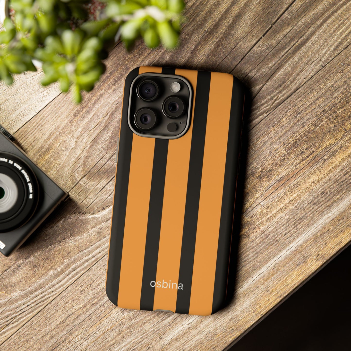 osbina | The Statement Stripe Case in Black + Orange | The Season Collective