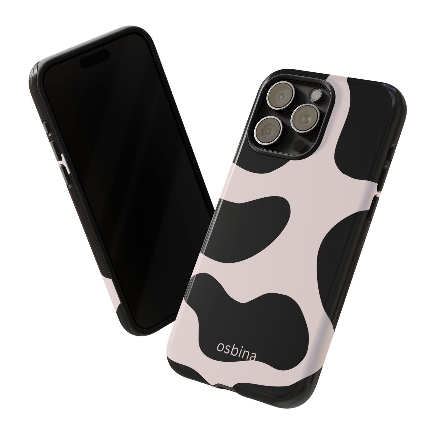osbina | Prairie Chic Pink & Black Cow Print Phone Case | Modern Muse Collection