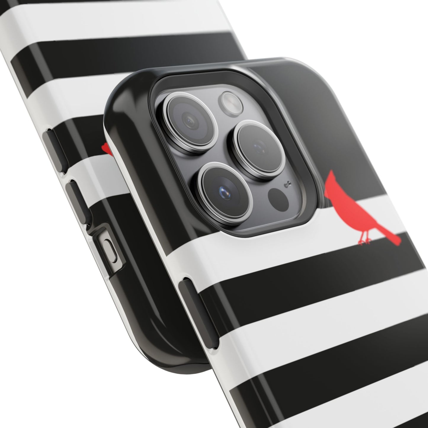 osbina | MagSafe compatible for iPhone | Redbird Edition Thinking of You Phone Case Black & White Stripe | Inspired By Collection
