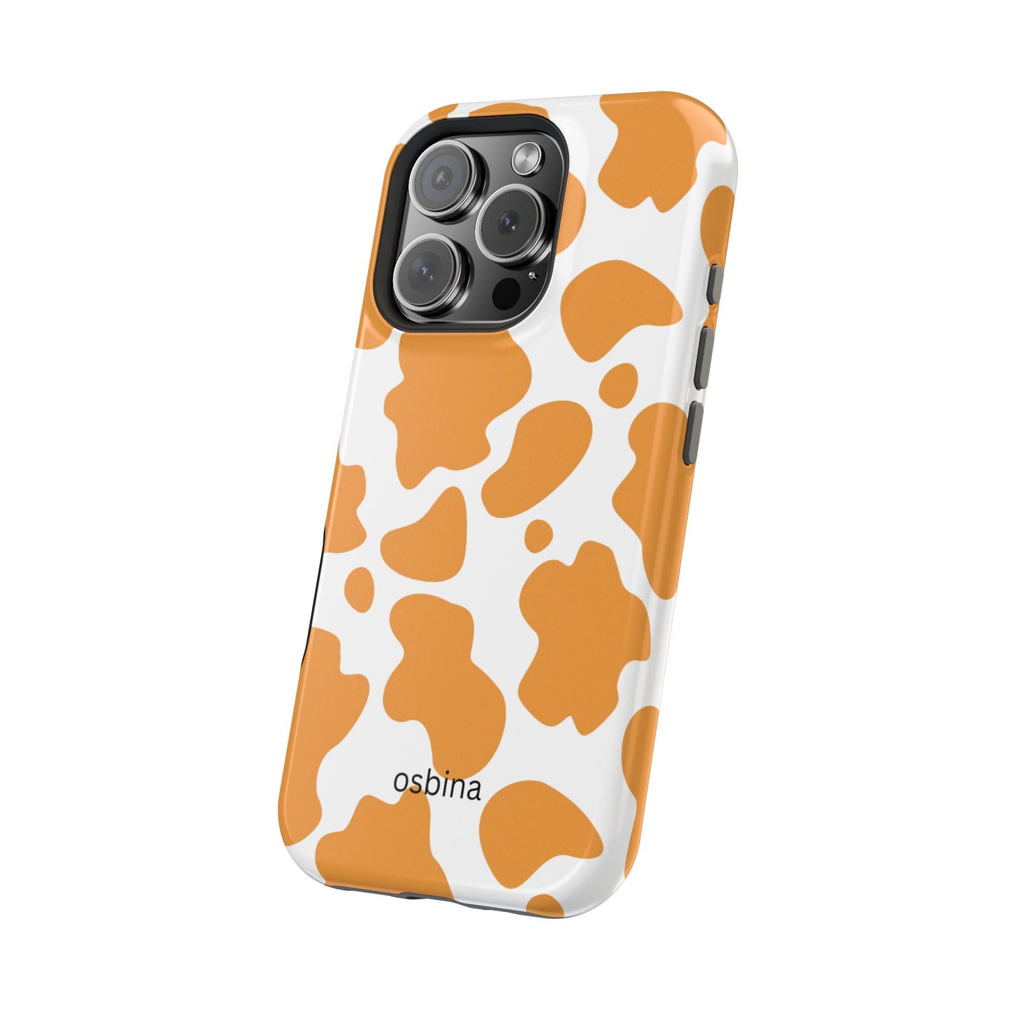 osbina | MagSafe Compatible for iPhone | Holy Cow, It’s Chic — The Orange Cow Print Case | The Season Collective