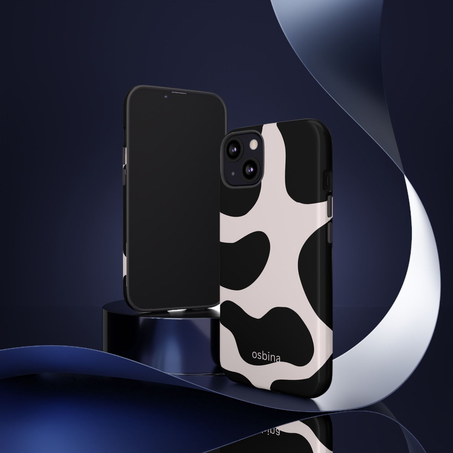 osbina | Prairie Chic Pink & Black Cow Print Phone Case | Modern Muse Collection