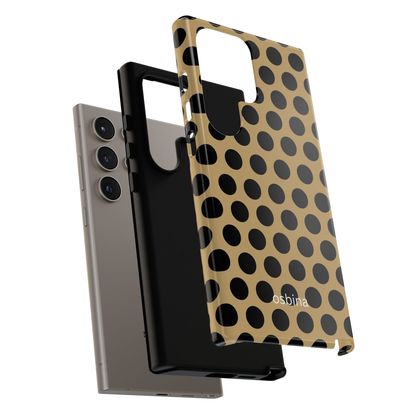 osbina | Camel Noir Dots Phone Case | Modern Muse Collection