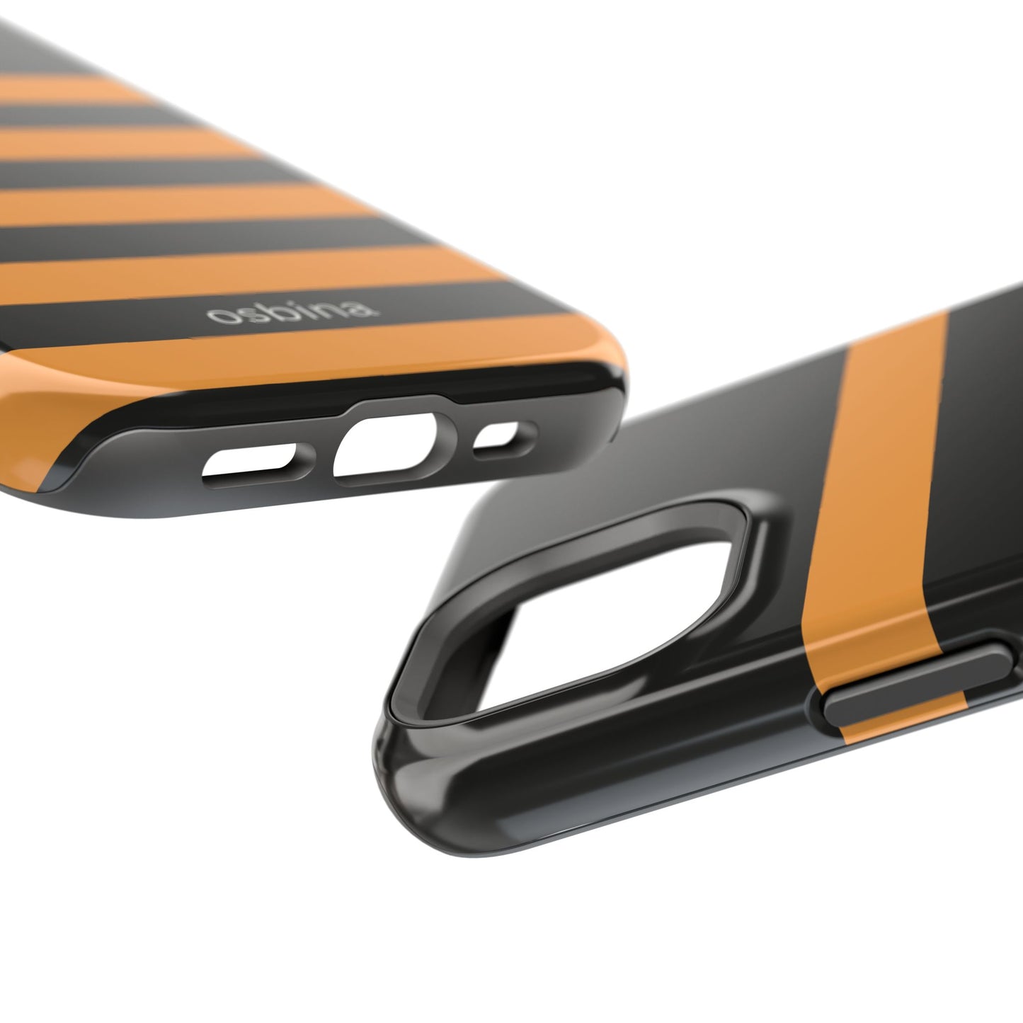 osbina | MagSafe Compatible for iPhone | The Horizon Stripe Case in Black + Orange | The Season Collective