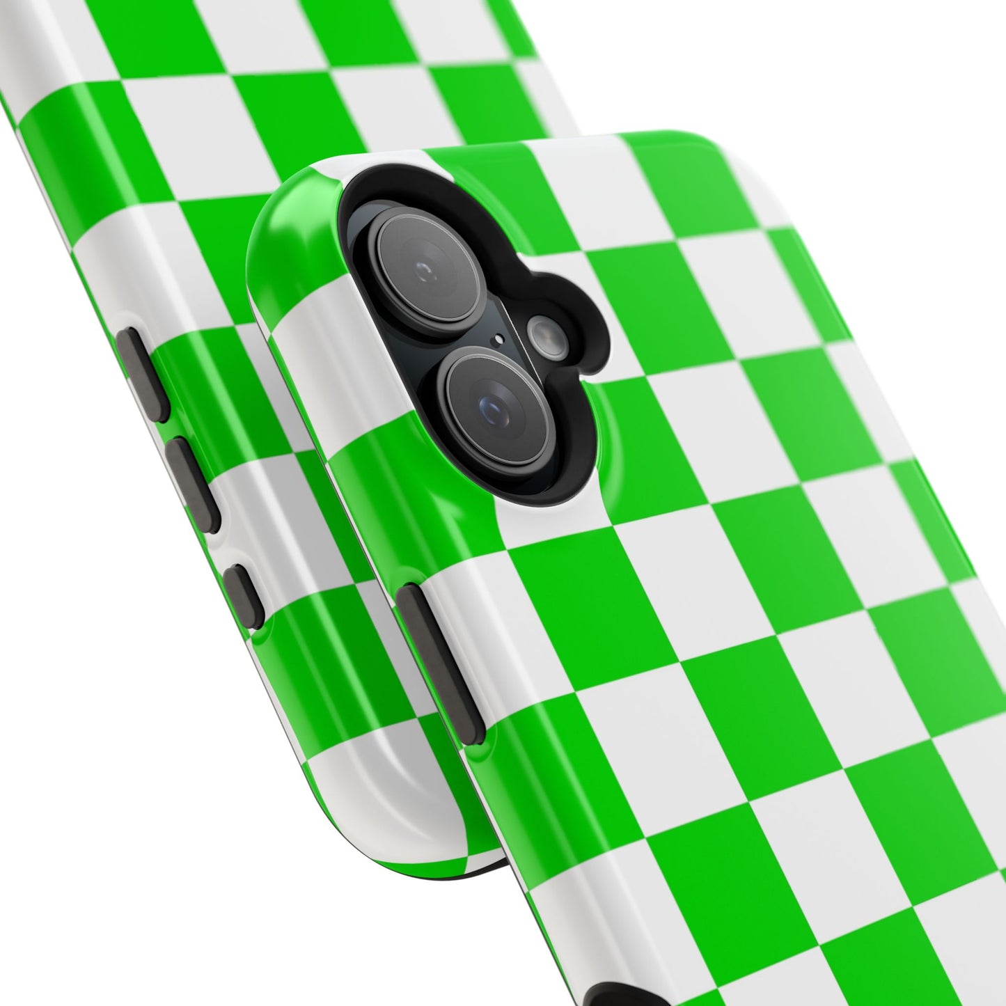 osbina | MagSafe compatible for iPhone | Neon Verdi Checks Phone Case | Color Edit Collection
