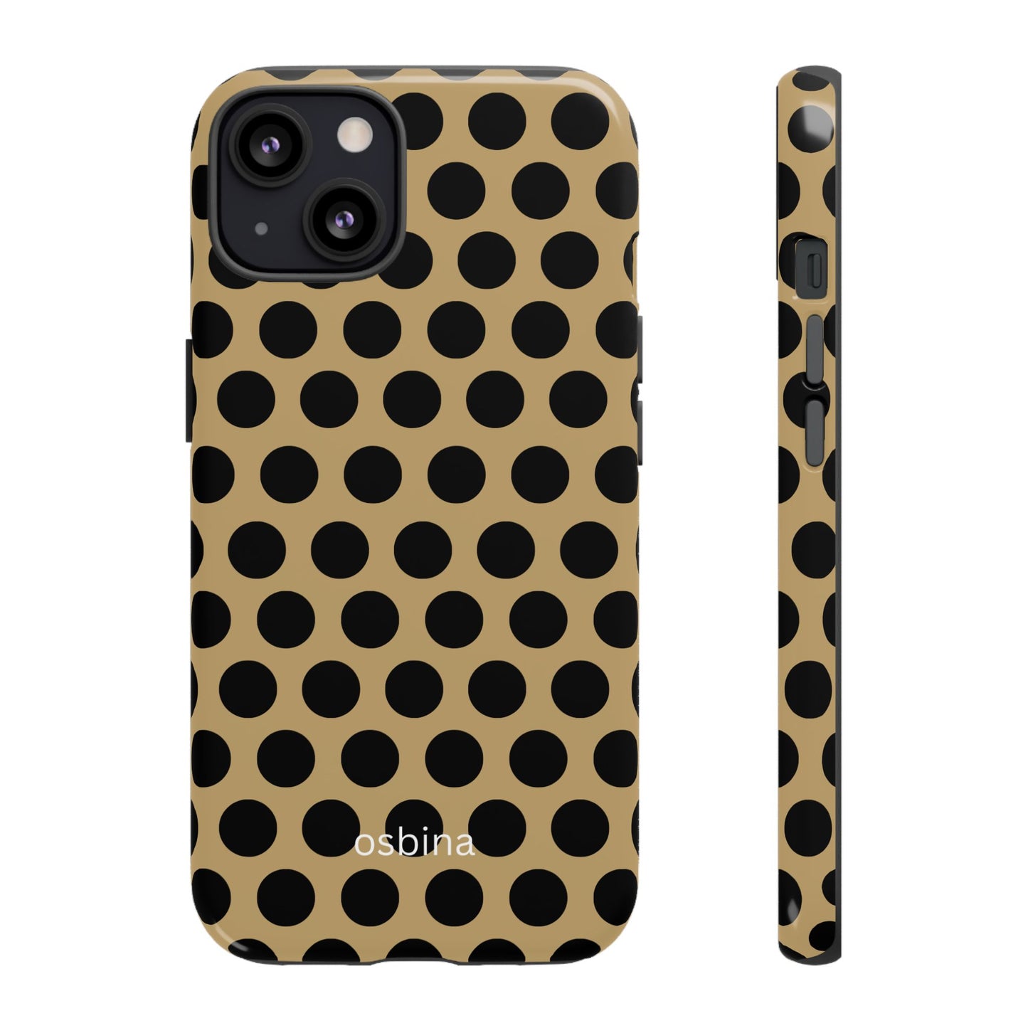osbina | Camel Noir Dots Phone Case | Modern Muse Collection