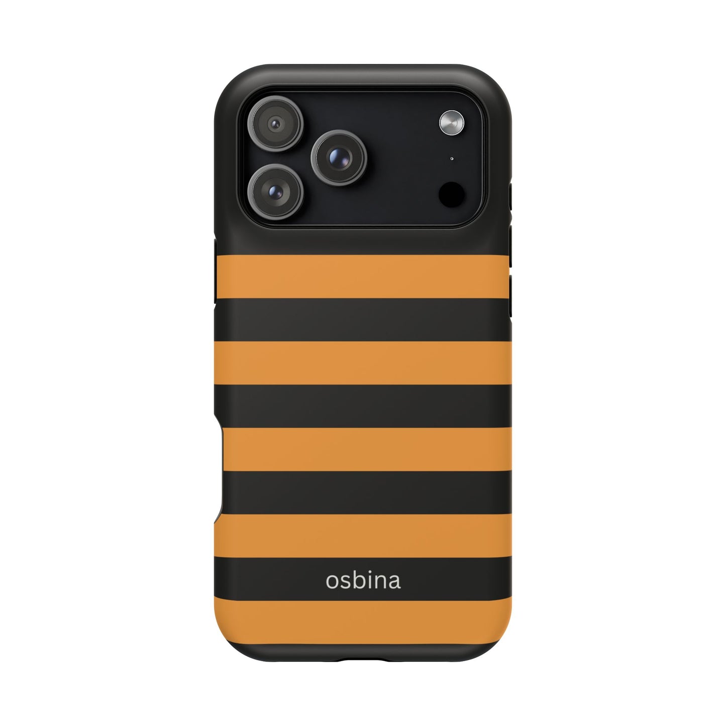 osbina | MagSafe Compatible for iPhone | The Horizon Stripe Case in Black + Orange | The Season Collective