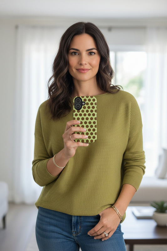 osbina | Chartreuse Cocoa Dots Designer Case