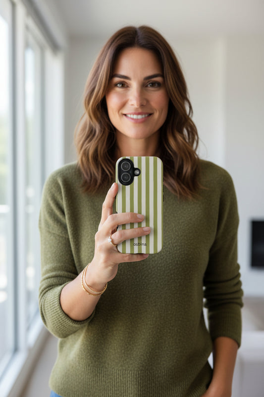 osbina | MagSafe for iPhone | Verde Stripe Designer Case