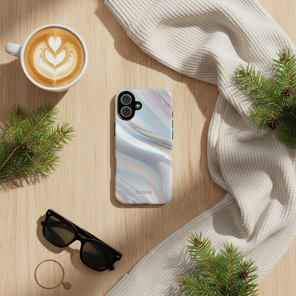 IT GIRL WINTER flat lay on wood table