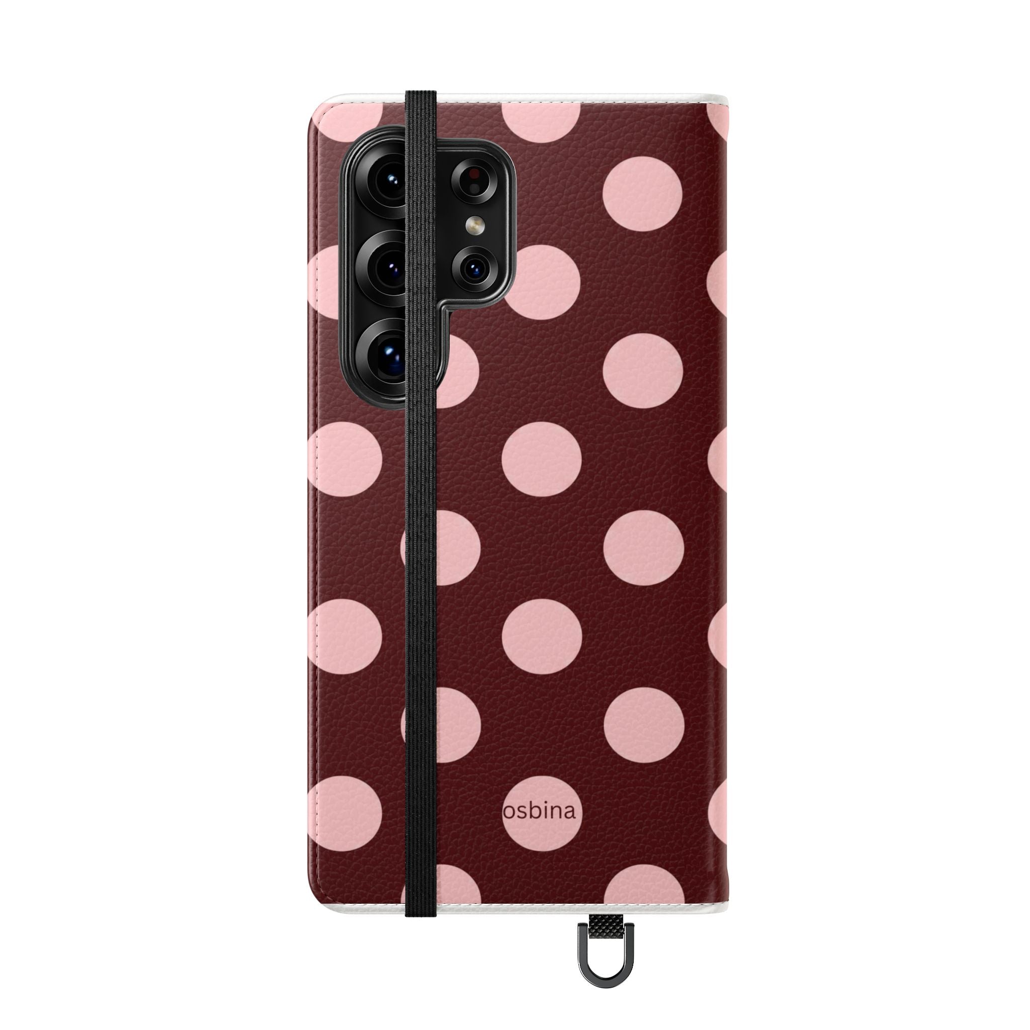 osbina | Wallet Flip Case for iPhone & Samsung | Oxblood Dot