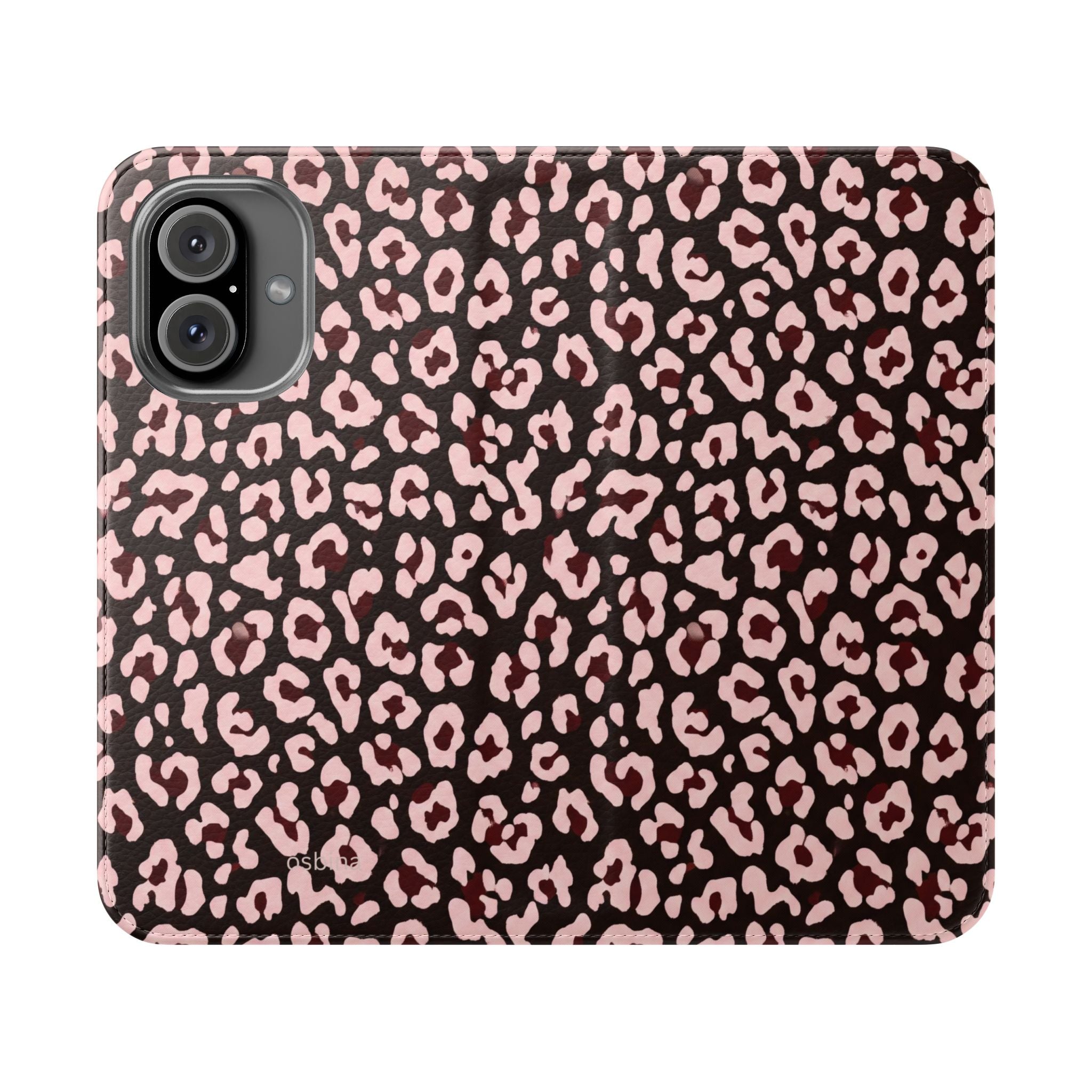 osbina | Wallet Flip Case for iPhone & Samsung | Chocolate Pink Leopard