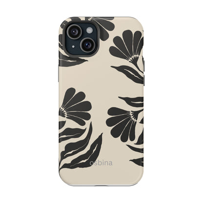 osbina | MagSafe compatible for iPhone | Obsidian Bloom Flower Phone Case | Modern Muse Collection