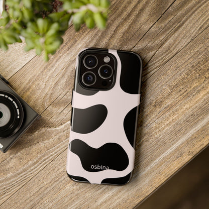 osbina | Prairie Chic Pink & Black Cow Print Phone Case | Modern Muse Collection