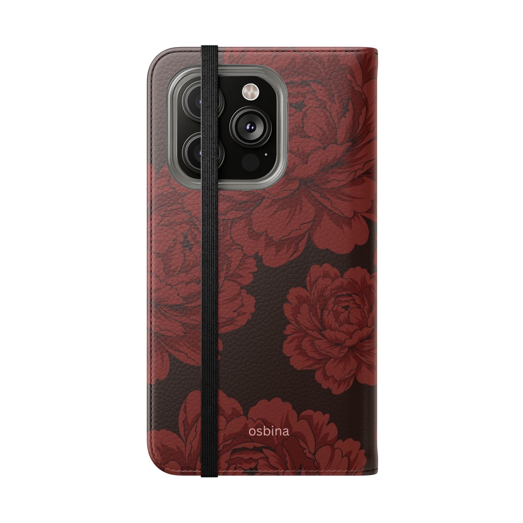 osbina | Wallet Flip Case for iPhone & Samsung | Oxblood Peony