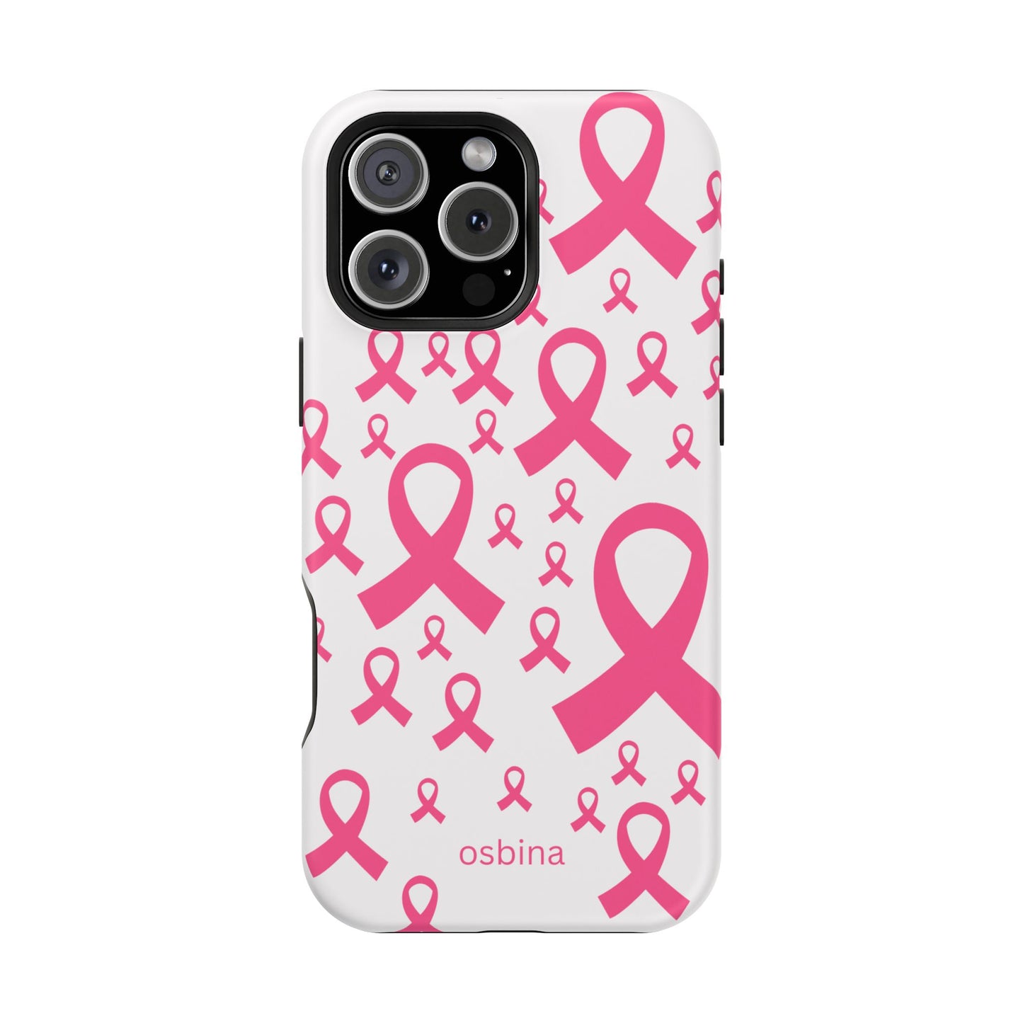 osbina |  MagSafe compatible for iPhone | Limited Edition Strength in Ribbons Case in Light Pink + Soft Pink + Hot Pink | The Pink October Collection | Inspired By