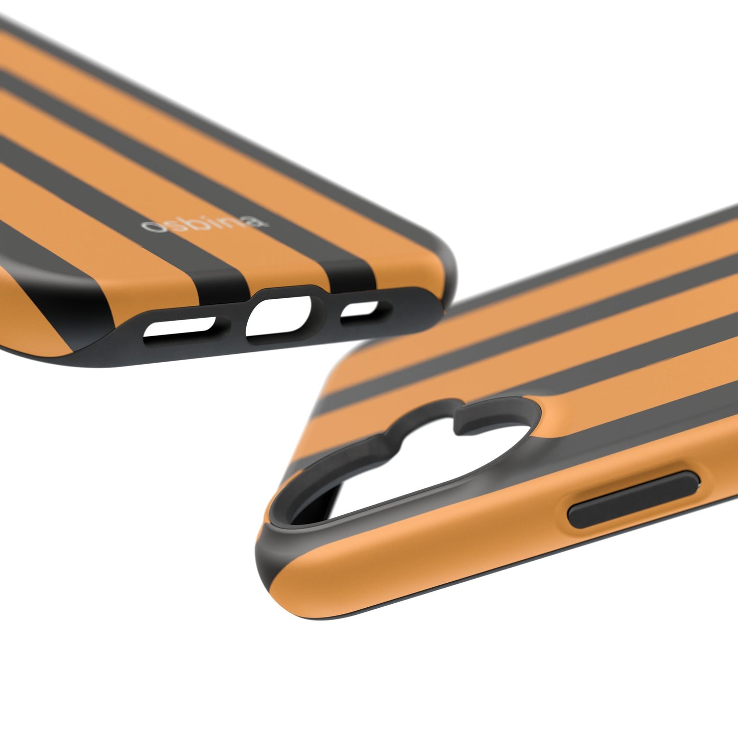 osbina | MagSafe Compatible for iPhone | The Statement Stripe Case in Black + Orange | The Season Collective