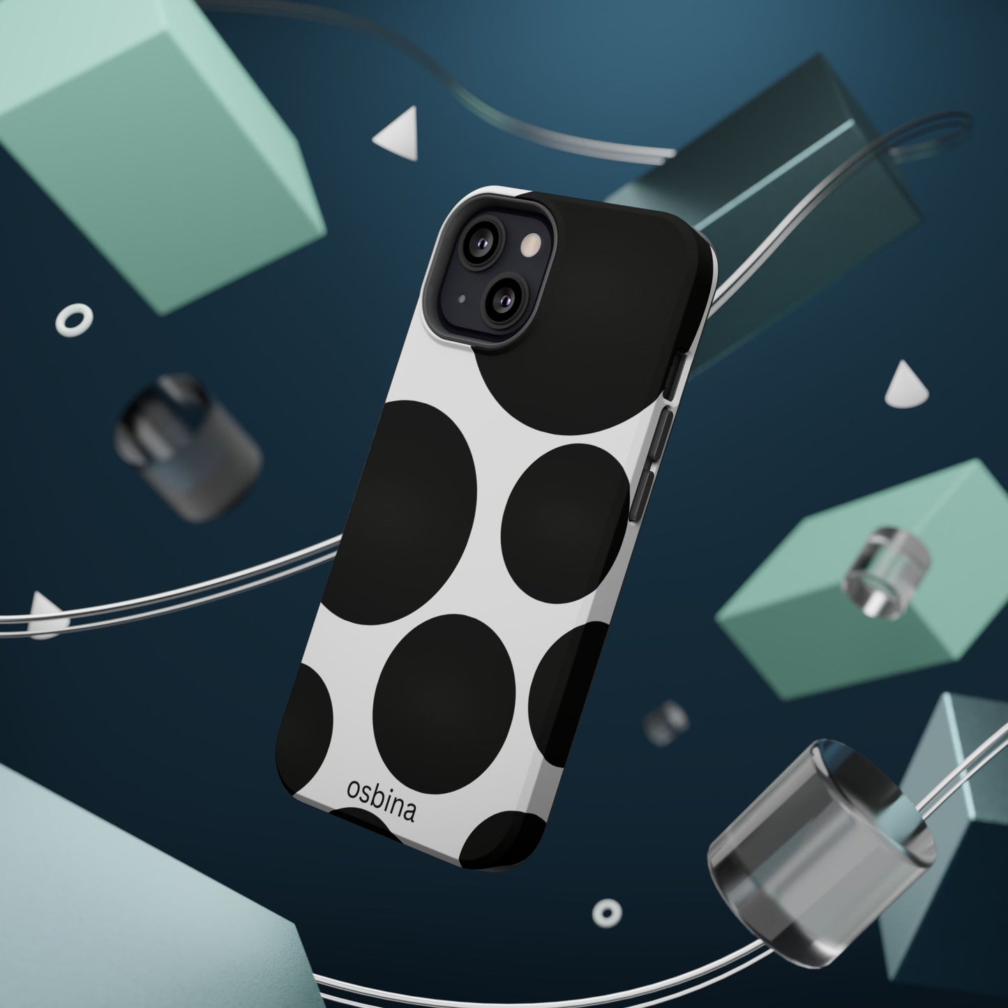 osbina | MagSafe compatible for iPhone | The Noir Bubbles Phone Case | Modern Muse Collection