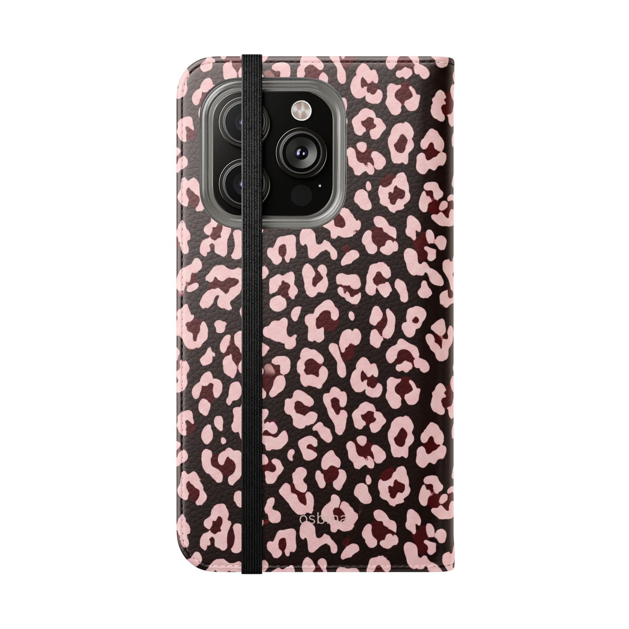 osbina | Wallet Flip Case for iPhone & Samsung | Chocolate Pink Leopard