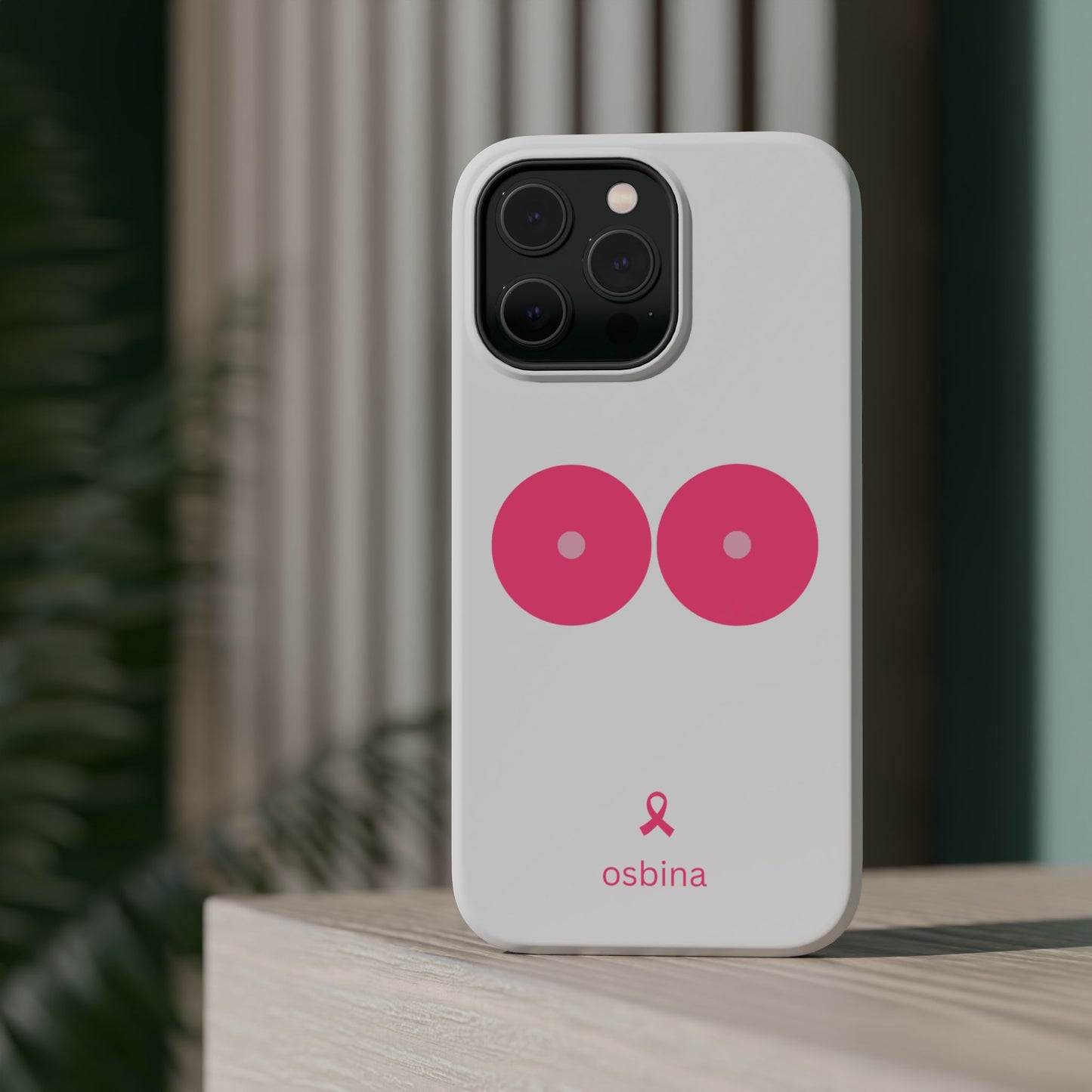 osbina |  MagSafe compatible for iPhone | Limited Edition The Check Your Tatas Case in Light Pink + Soft Pink + Hot Pink | The Pink October Collection | Inspired By