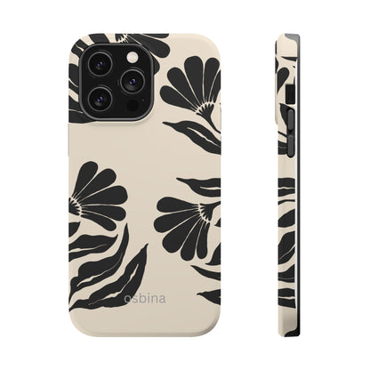 osbina | MagSafe compatible for iPhone | Obsidian Bloom Flower Phone Case | Modern Muse Collection
