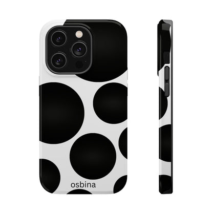 osbina | MagSafe compatible for iPhone | The Noir Bubbles Phone Case | Modern Muse Collection