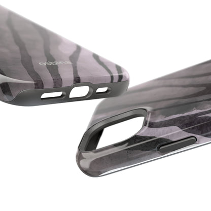 osbina | MagSafe Compatible for iPhone | Stripes on Point — The Muted Gray + Black Tiger Case | The Season Collective