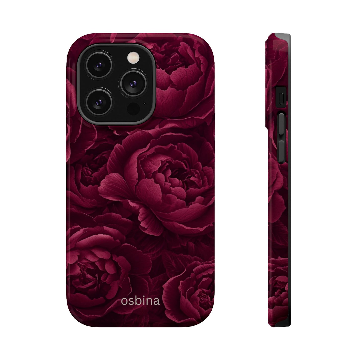 osbina | MagSafe for iPhone | The Burgundy Peony Designer Case