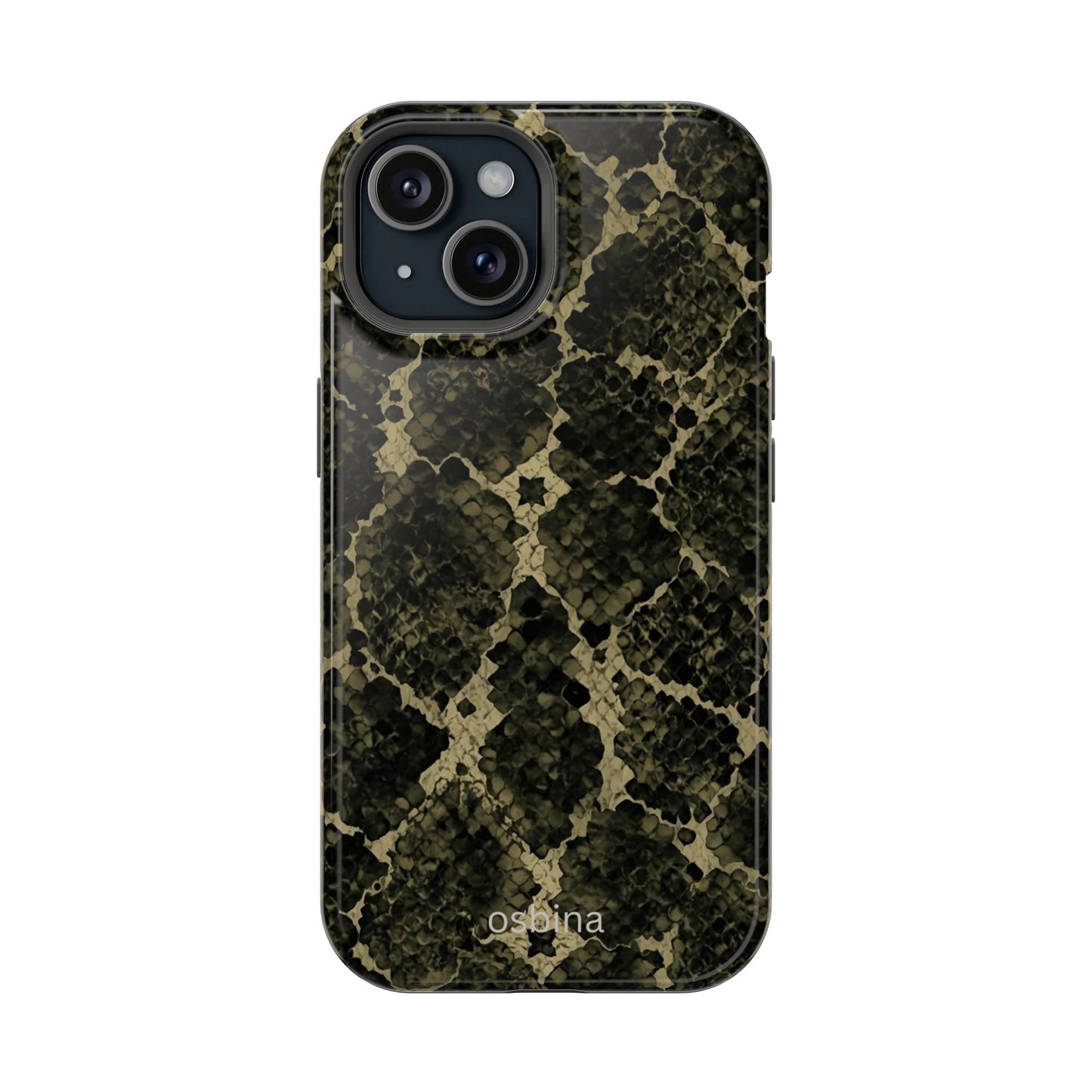 osbina | MagSafe for iPhone | The Olive Snakeskin Designer Case