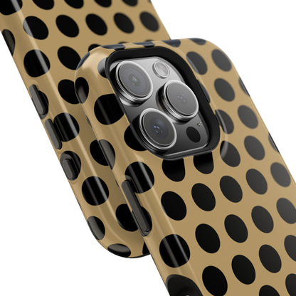 osbina | MagSafe compatible for iPhone | Camel Noir Dots Phone Case | Modern Muse Collection