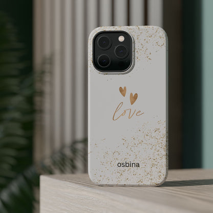osbina | MagSafe compatible for iPhone | Golden Amour Phone Case | Modern Muse Collection