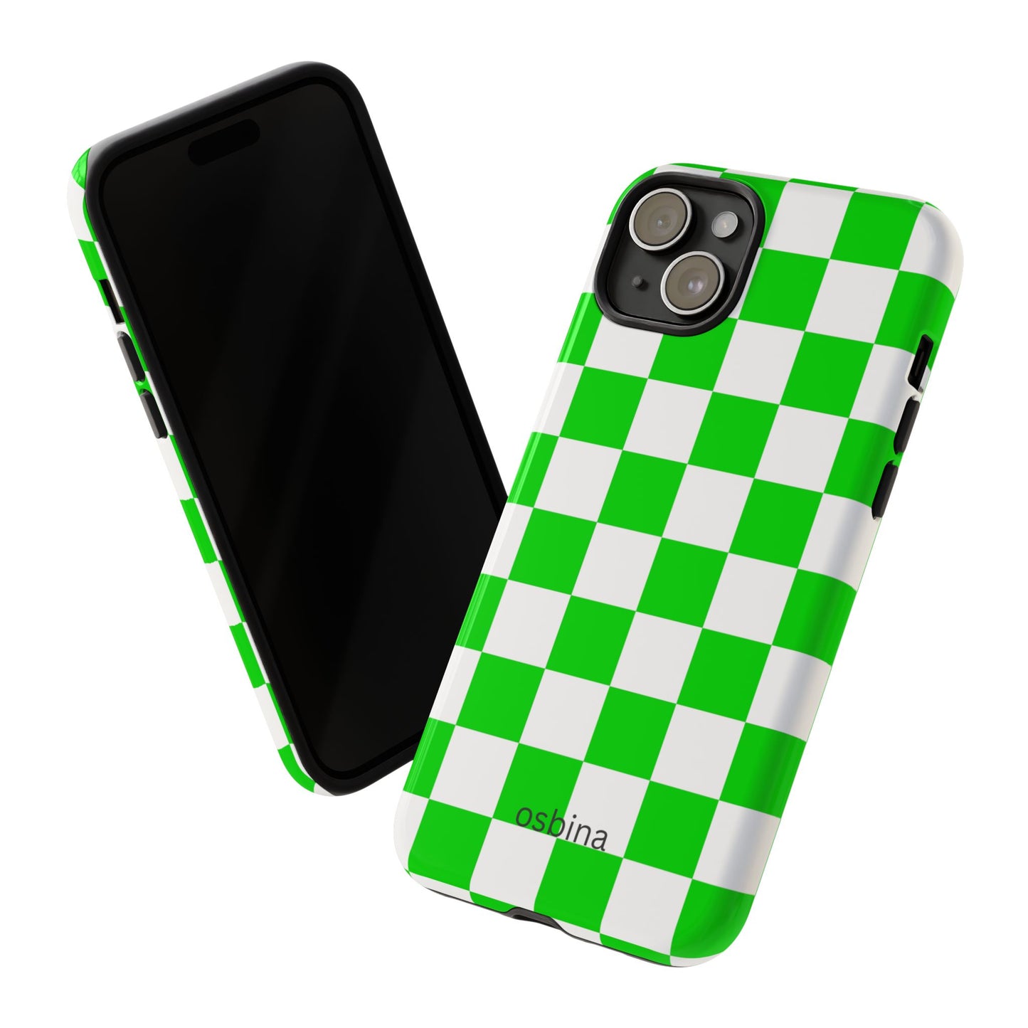osbina | Neon Verdi Checks Phone Case | Color Edit Collection
