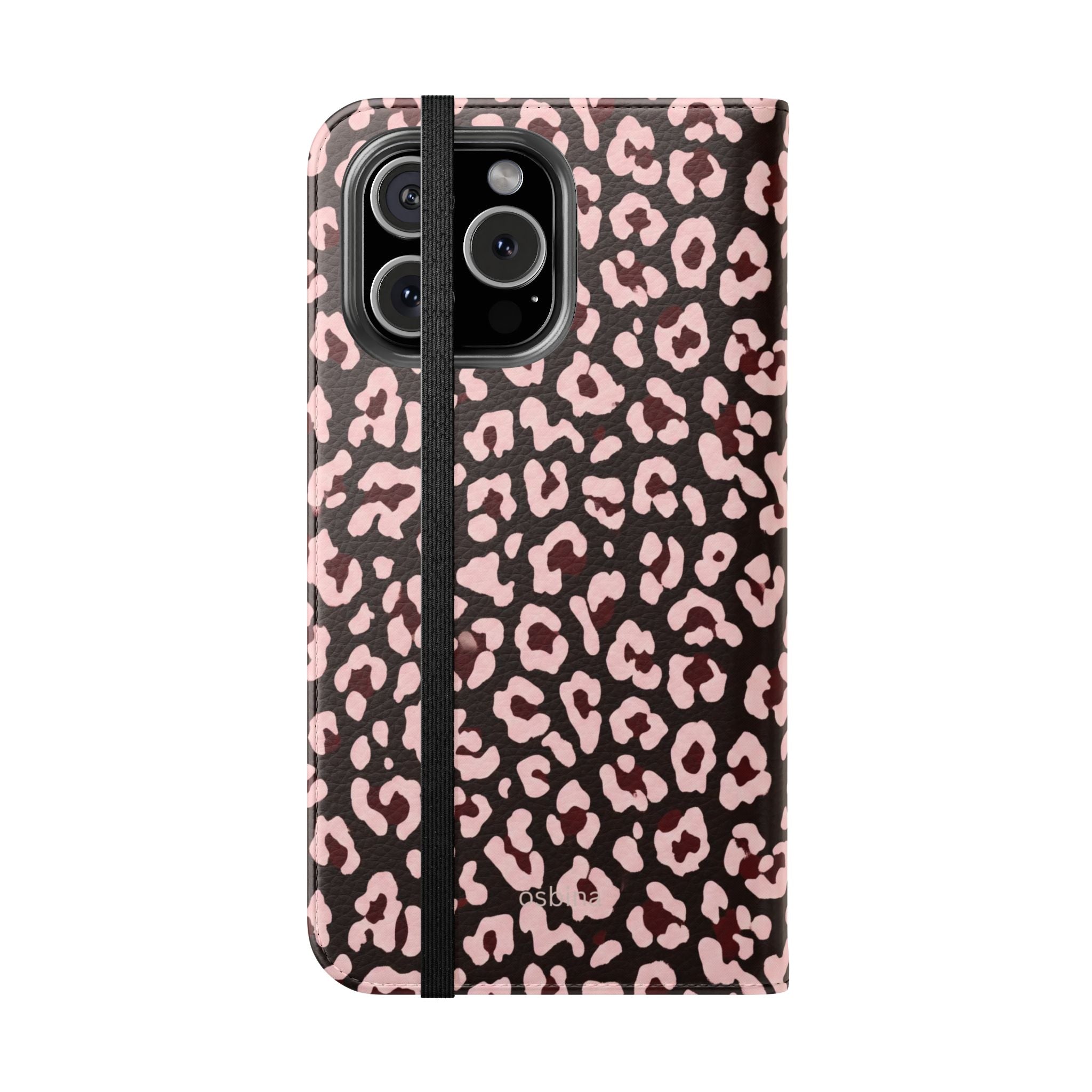 osbina | Wallet Flip Case for iPhone & Samsung | Chocolate Pink Leopard