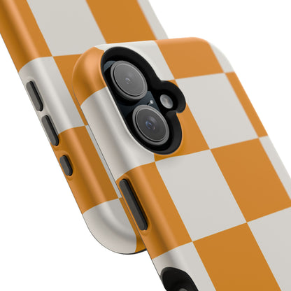 osbina | MagSafe Compatible for iPhone | Check You Out — The Orange + White Check Case | The Season Collective