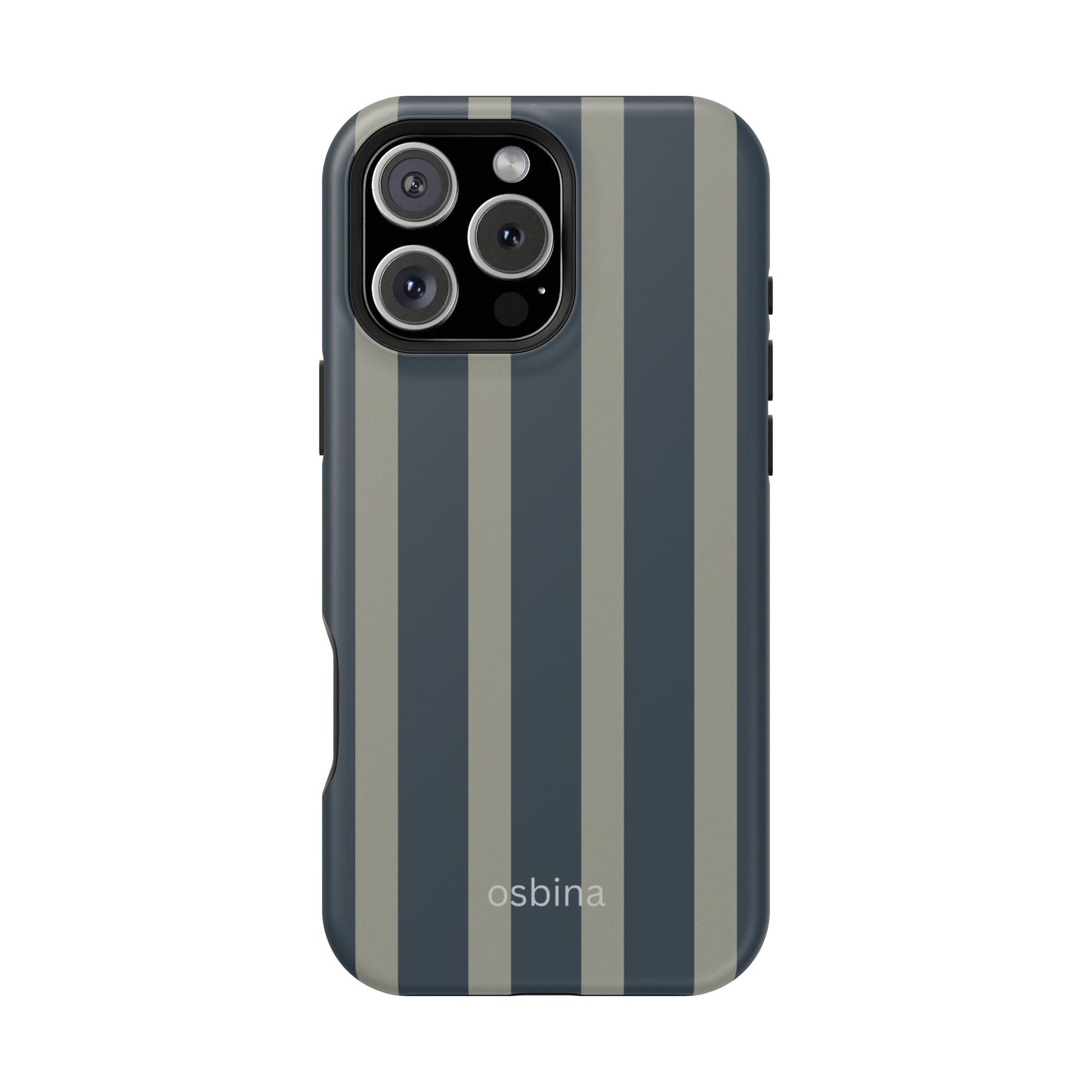 osbina | MagSafe compatible for iPhone | Grayhaven Navy & Gray Sophisticated Phone Case | Modern Muse Collection