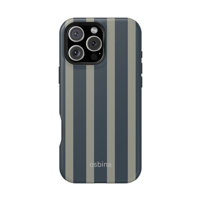 osbina | MagSafe compatible for iPhone | Grayhaven Navy & Gray Sophisticated Phone Case | Modern Muse Collection