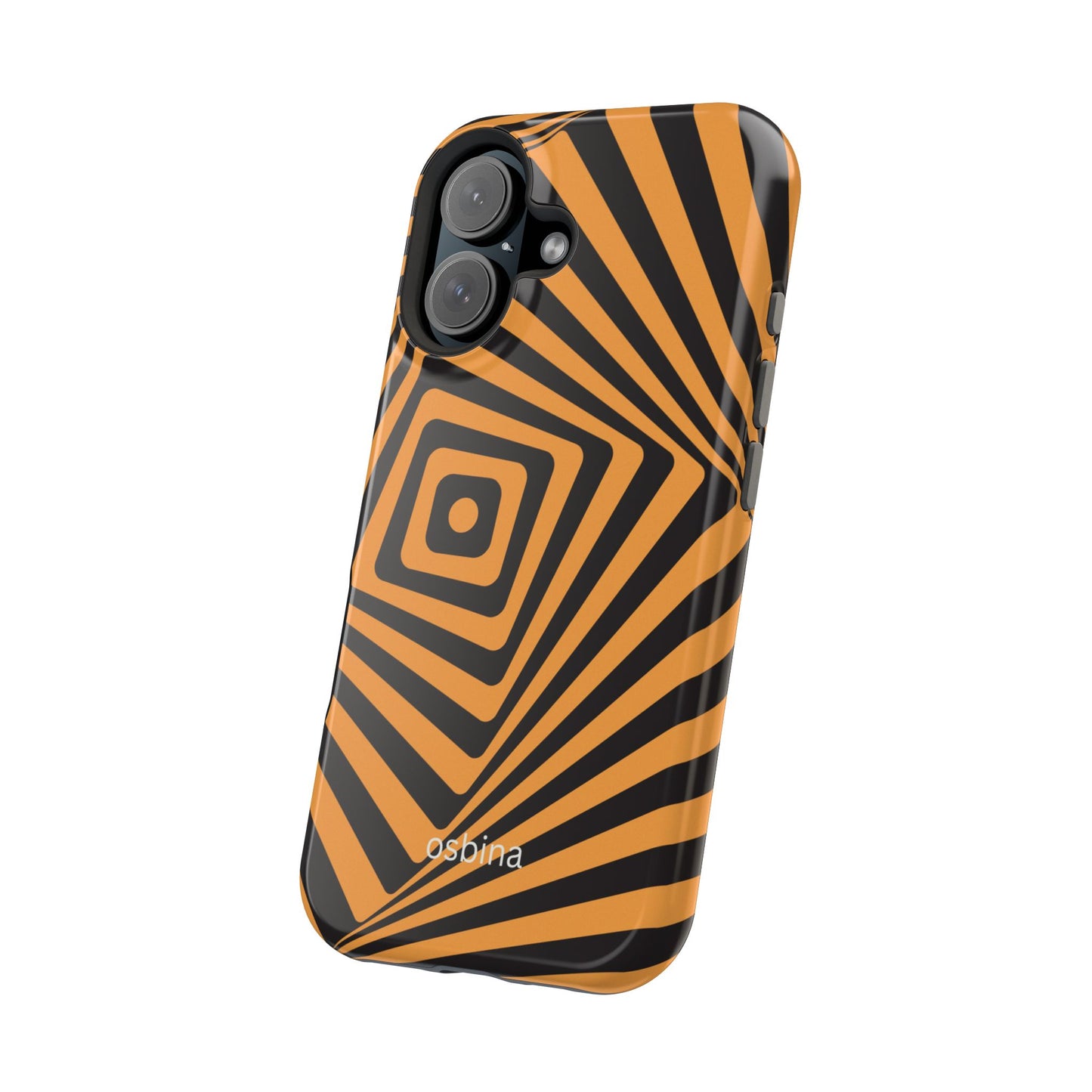 osbina | MagSafe Compatible for iPhone | Step Into the Zone — The Orange + Black Spiral Case | The Season Collective