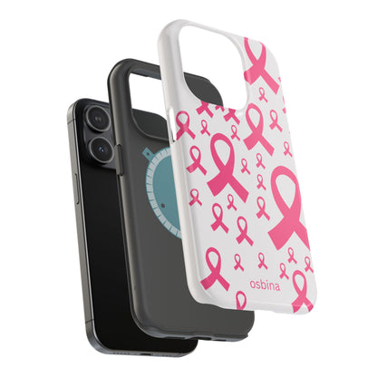 osbina |  MagSafe compatible for iPhone | Limited Edition Strength in Ribbons Case in Light Pink + Soft Pink + Hot Pink | The Pink October Collection | Inspired By