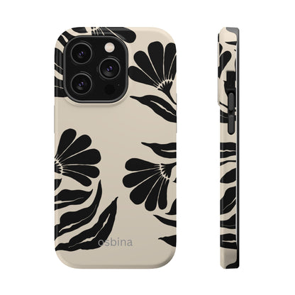 osbina | MagSafe compatible for iPhone | Obsidian Bloom Flower Phone Case | Modern Muse Collection