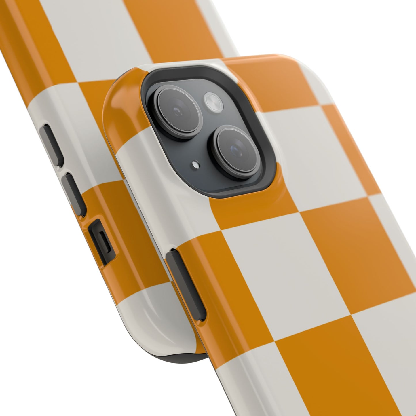osbina | MagSafe Compatible for iPhone | Check You Out — The Orange + White Check Case | The Season Collective